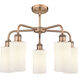 Clymer 5 Light 21.88 inch Antique Copper Chandelier Ceiling Light in Matte White