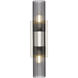 Empire 2 Light 18.5 inch Satin Nickel Bath Vanity Light Wall Light in Plated Smoke Glass