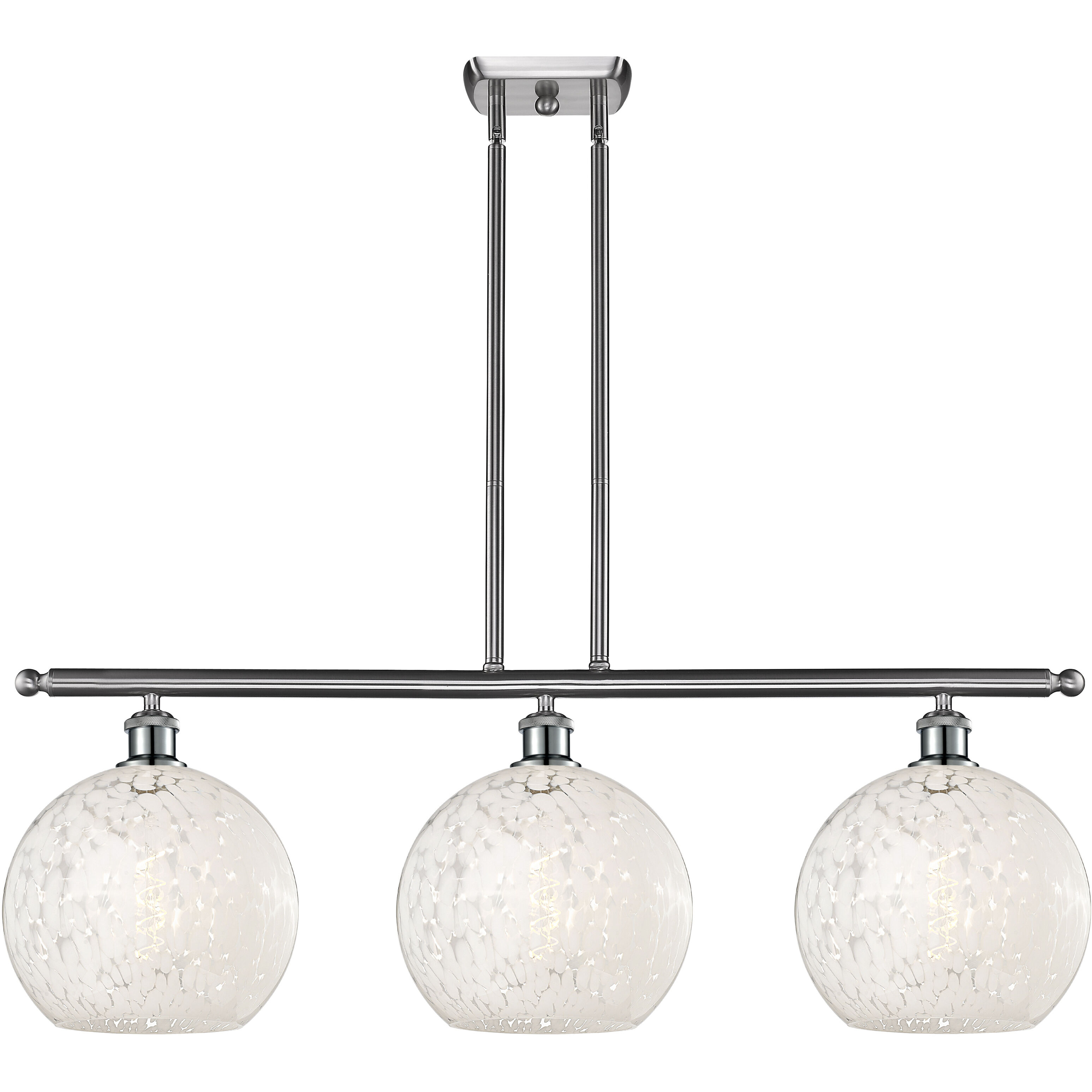 Ballston White Mouchette 3 Light 36.50 inch Island Light