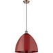 Ballston Plymouth Dome 1 Light 16 inch Antique Copper Mini Pendant Ceiling Light in Matte Red