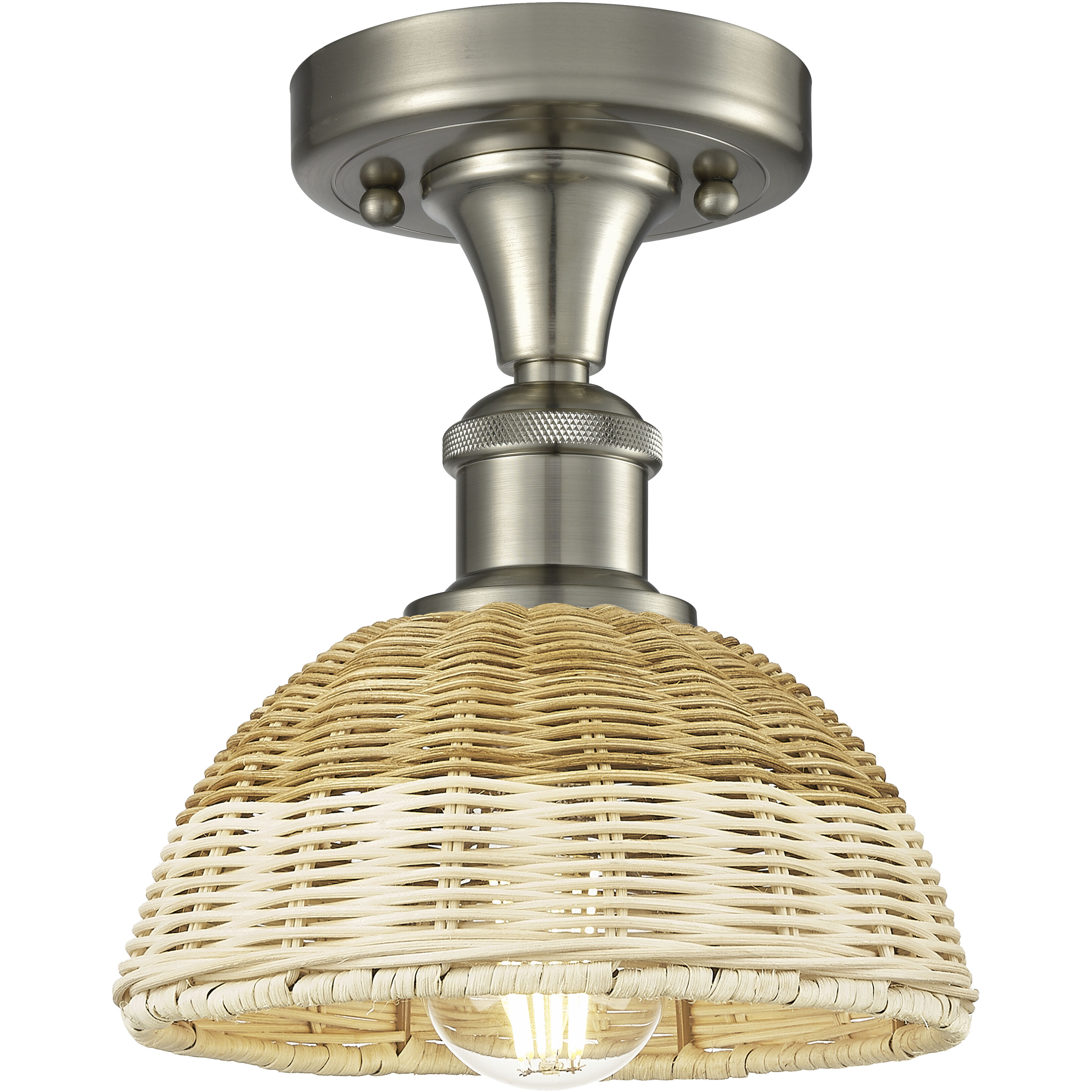 Ballston Bristol Natural II 1 Light 7.50 inch Semi-Flush Mount