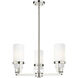 Utopia 3 Light 21.5 inch Polished Nickel Pendant Ceiling Light in Matte White Glass