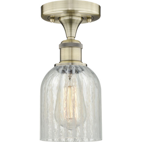 Caledonia 1 Light 5 inch Antique Brass Flush Mount Ceiling Light in Mouchette