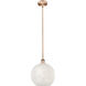 Edison White Mouchette 1 Light 12 inch Antique Copper Stem Hung Pendant Ceiling Light