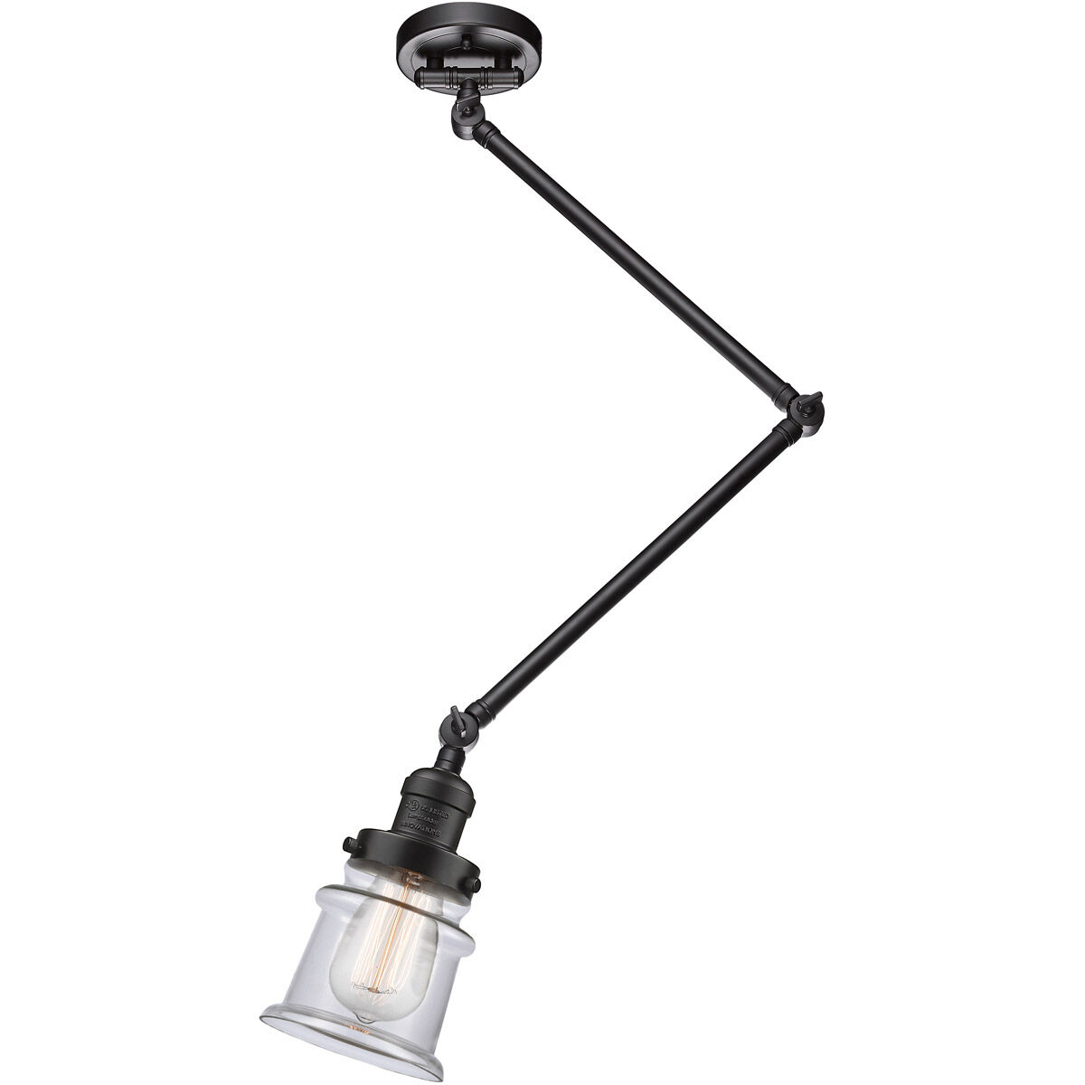 Small Canton 30 inch 60.00 watt Oil Rubbed Bronze Swing Arm Wall Light, Franklin Restoration