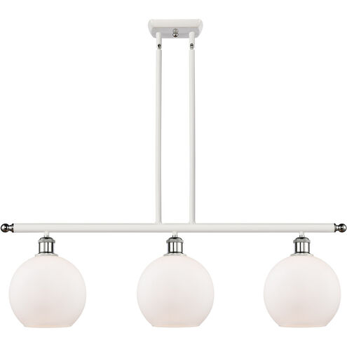 Ballston Athens LED 36 inch White and Polished Chrome Island Light Ceiling Light in Matte White Glass, Ballston