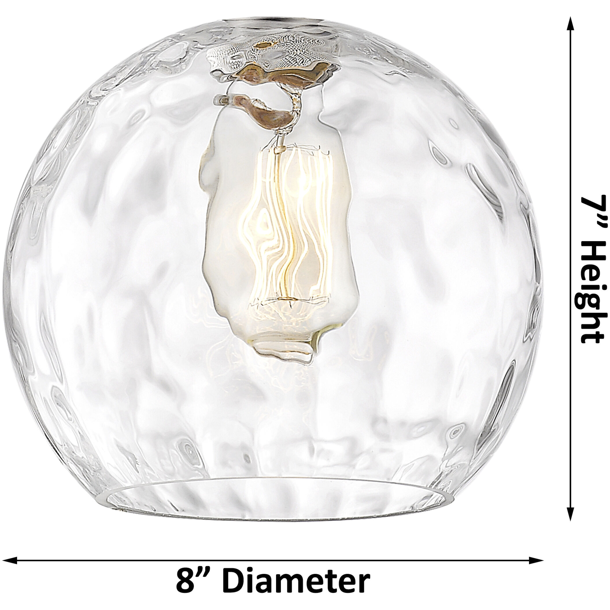 Edison Athens Water Glass LED 8 inch Polished Chrome Mini Pendant Ceiling Light