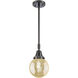 Beacon 1 Light 6 inch Matte Black Mini Pendant Ceiling Light in Mercury Glass