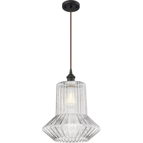 Ballston Springwater LED 12 inch Oil Rubbed Bronze Pendant Ceiling Light in Black Textured, Ballston