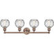 Athens Water Glass 4 Light 33 inch Antique Copper Bath Vanity Light Wall Light