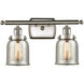 Small Bell 2 Light 16 inch Satin Nickel Bath Vanity Light Wall Light, Ballston