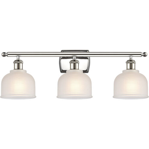 Ballston Dayton LED 26 inch Polished Nickel Bath Vanity Light Wall Light in White Glass, Ballston