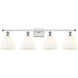 Ballston Ballston Dome LED 38 inch White and Polished Chrome Bath Vanity Light Wall Light in Matte White Glass