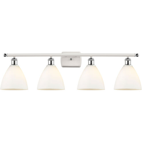 Ballston Ballston Dome LED 38 inch White and Polished Chrome Bath Vanity Light Wall Light in Matte White Glass
