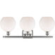 Ballston Athens 3 Light 26 inch Brushed Satin Nickel Bath Vanity Light Wall Light in Matte White Glass, Ballston