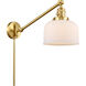Large Bell 21 inch 60.00 watt Satin Gold Swing Arm Wall Light, Franklin Restoration