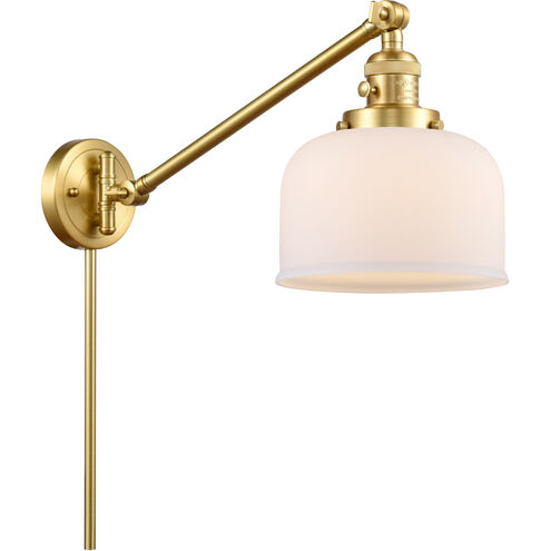 Large Bell 21 inch 60.00 watt Satin Gold Swing Arm Wall Light, Franklin Restoration