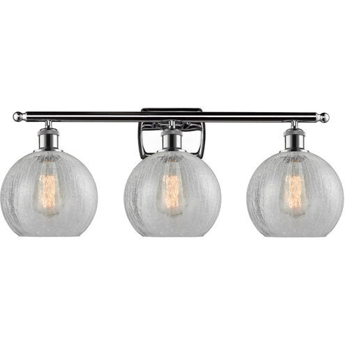 Ballston Athens LED 26 inch Polished Chrome Bath Vanity Light Wall Light in Clear Crackle Glass, Ballston