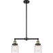 Franklin Restoration Bell LED 21 inch Black Antique Brass Island Light Ceiling Light in Deco Swirl Glass