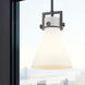 Downtown Urban Newton Cone 1 Light 8 inch Matte Black Mini Pendant Ceiling Light in Matte White Glass