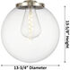 Beacon 1 Light 13.75 inch Antique Copper Mini Pendant Ceiling Light in Clear Glass