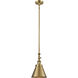 Franklin Restoration Appalachian 1 Light 8 inch Brushed Brass Mini Pendant Ceiling Light in Incandescent, Franklin Restoration