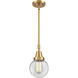 Franklin Restoration Beacon LED 6 inch Satin Gold Mini Pendant Ceiling Light in Clear Glass