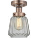 Chatham 1 Light 6.5 inch Antique Copper Semi-Flush Mount Ceiling Light