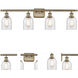Ballston Caledonia 4 Light 36 inch Antique Brass Bath Vanity Light Wall Light in Incandescent, Mica Glass, Ballston