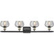 Ballston Fenton LED 36 inch Black Antique Brass Bath Vanity Light Wall Light in Clear Glass, Ballston