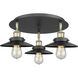 Ballston Urban 3 Light 19.75 inch Black Antique Brass Flush Mount Ceiling Light in Matte Black