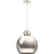 Newton Sphere 1 Light 14 inch Polished Nickel Cord Hung Pendant Ceiling Light