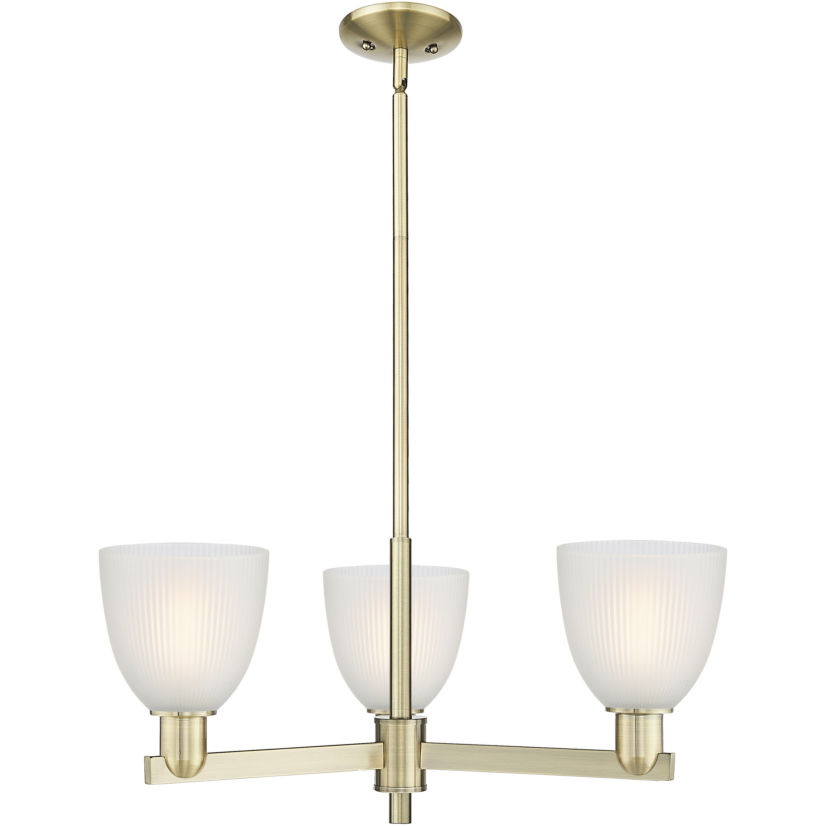 Arcadia Castile 3 Light 27.75 inch Antique Brass Chandelier Ceiling Light in White