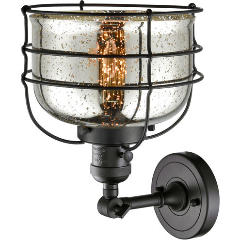 Franklin Restoration Large Bell Cage LED 9 inch Matte Black Sconce Wall Light, Franklin Restoration