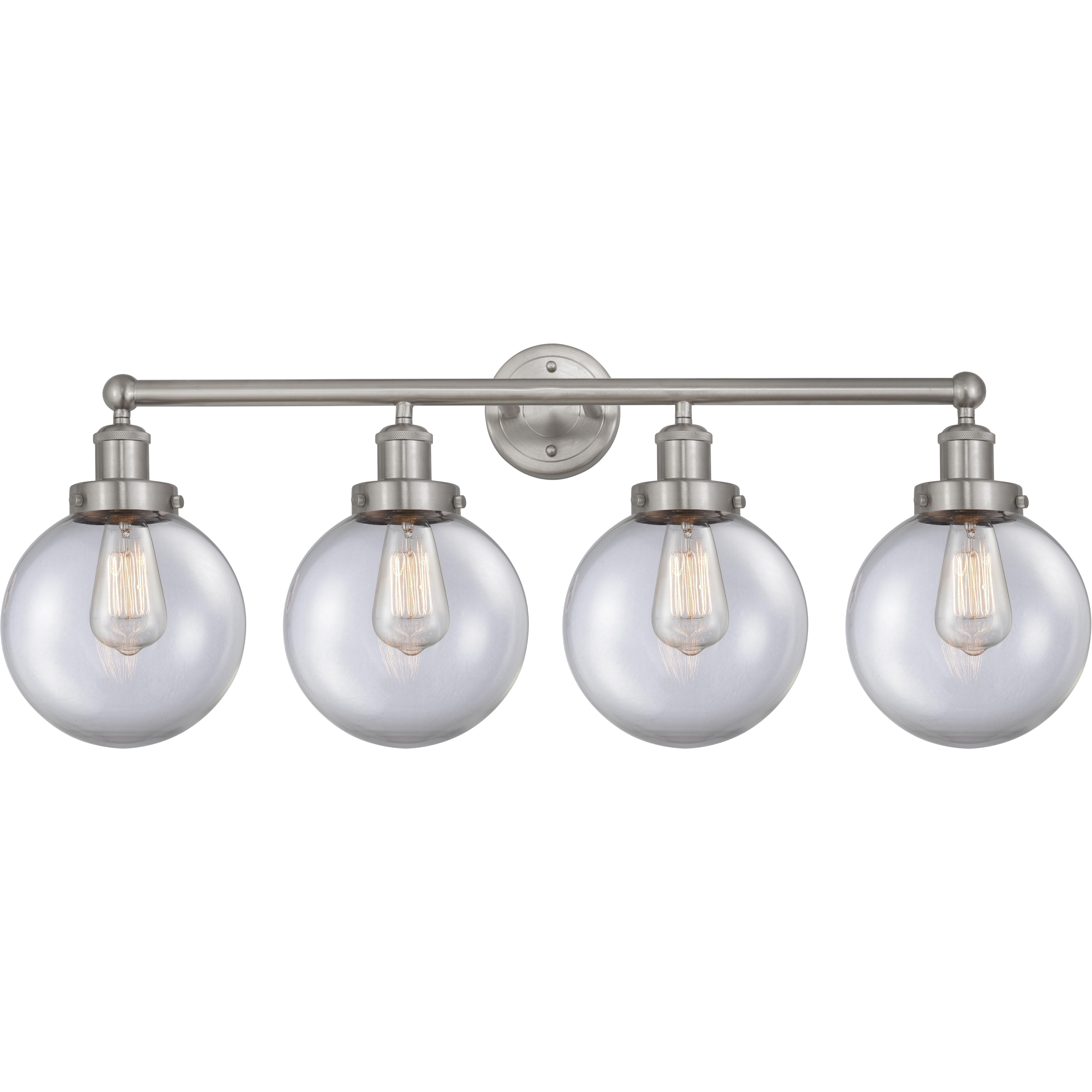 Beacon 4 Light 33.5 inch Brushed Satin Nickel Bath Vanity Light Wall Light