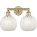 Edison White Mouchette 2 Light 17 inch Brushed Brass Bath Vanity Light Wall Light