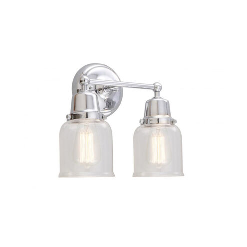 Aditi Small Bell 2 Light 13 inch Polished Chrome Bath Vanity Light Wall Light, Aditi