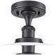 Ballston X-Large Bell LED 8 inch Matte Black Semi-Flush Mount Ceiling Light in Matte White Glass, Ballston
