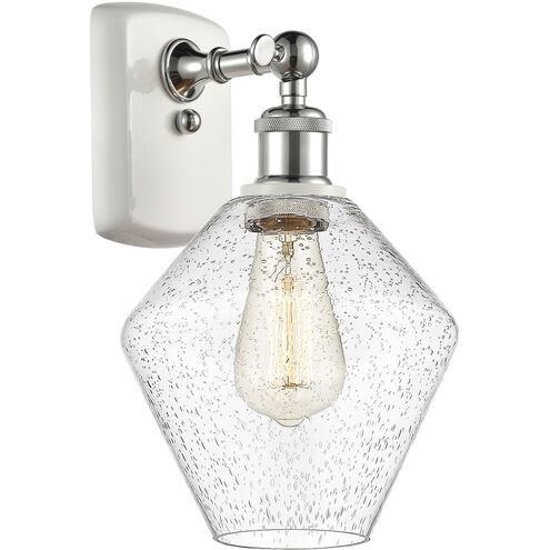 Ballston Cindyrella LED 8 inch White and Polished Chrome Sconce Wall Light in Seedy Glass