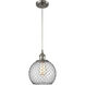 Ballston Farmhouse Chicken Wire 1 Light 8 inch Brushed Satin Nickel Mini Pendant Ceiling Light, Ballston