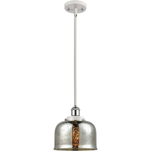 Ballston Bell LED 8 inch White and Polished Chrome Mini Pendant Ceiling Light, Large Bell