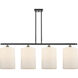 Ballston Cobbleskill 4 Light 48 inch Black Antique Brass Island Light Ceiling Light in Matte White Glass