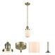 Franklin Restoration Dover 1 Light 5 inch Antique Brass Mini Pendant Ceiling Light in Incandescent, Matte White Glass, Franklin Restoration