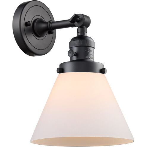 Franklin Restoration Large Cone LED 8 inch Matte Black Sconce Wall Light, Franklin Restoration