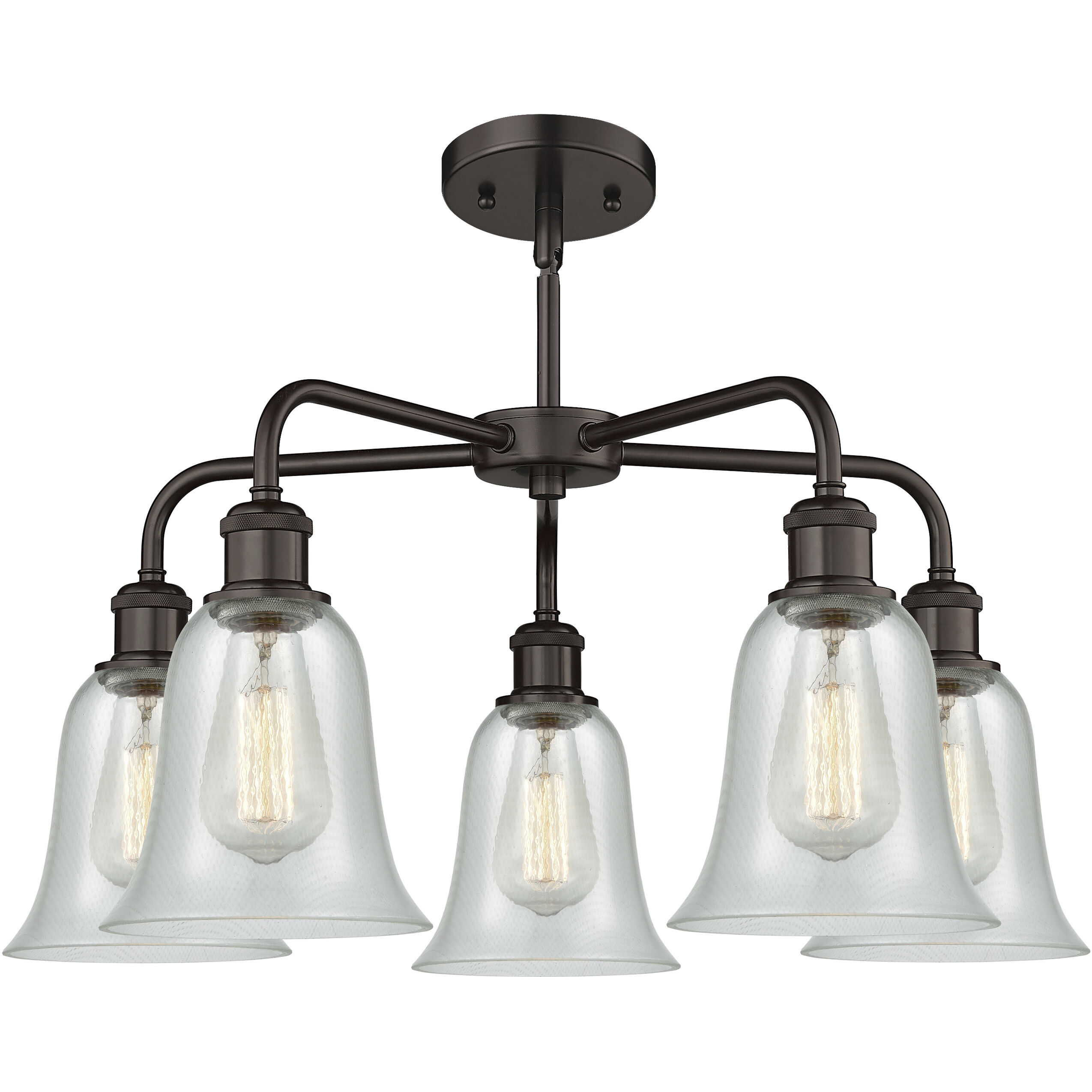 Hanover 5 Light 24.25 inch Oil Rubbed Bronze Chandelier Ceiling Light in Fishnet