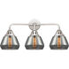 Nouveau 2 Fulton 3 Light 25 inch Polished Chrome Bath Vanity Light Wall Light in Plated Smoke Glass