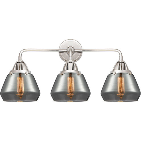 Nouveau 2 Fulton 3 Light 25 inch Polished Chrome Bath Vanity Light Wall Light in Plated Smoke Glass