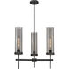 Lincoln 3 Light 21.25 inch Matte Black Pendant Ceiling Light in Plated Smoke Glass