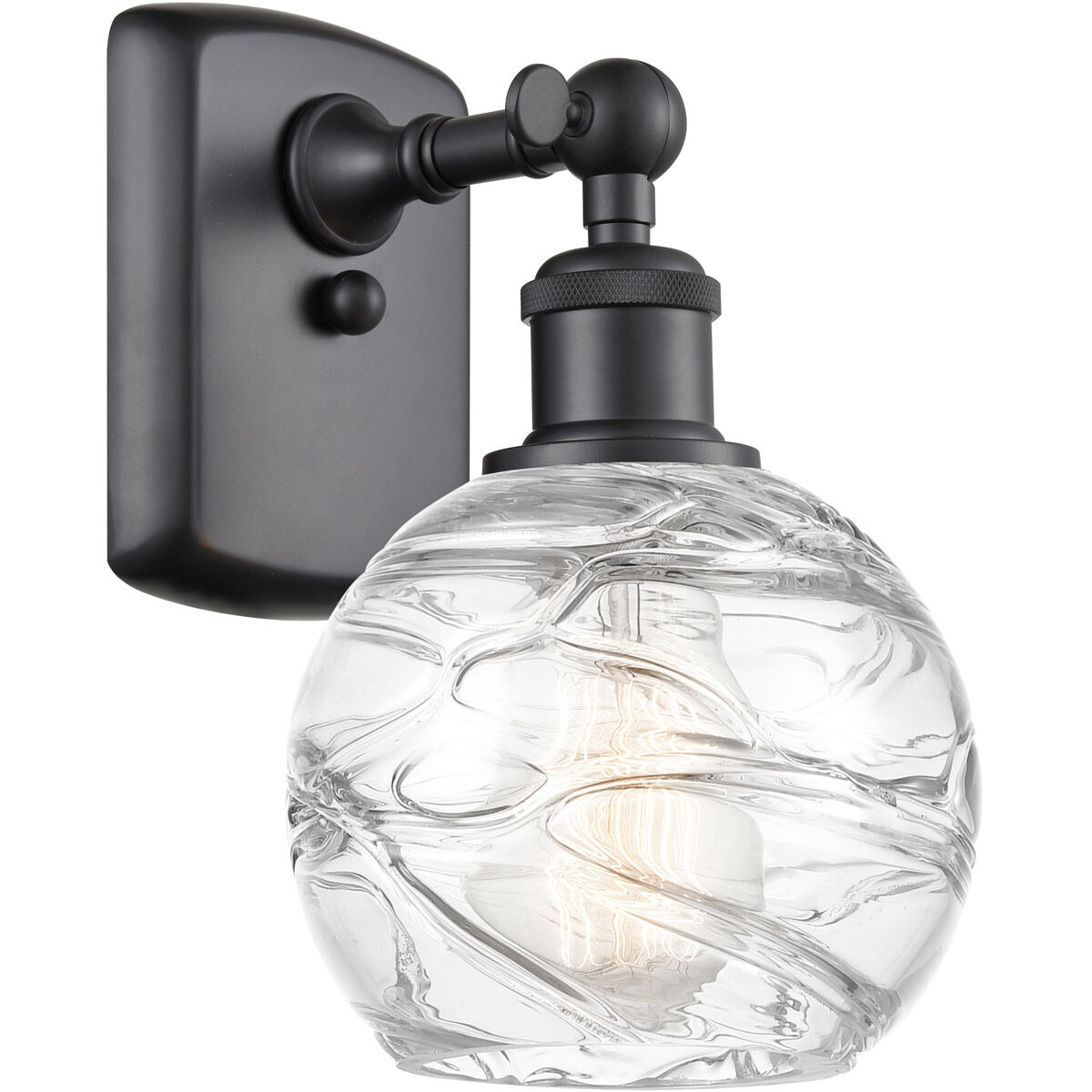 Ballston Small Deco Swirl LED 6 inch Matte Black Sconce Wall Light, Ballston