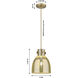 Downtown Urban Newton Bell 1 Light 8 inch Polished Nickel Pendant Ceiling Light in Clear